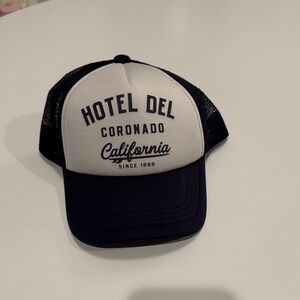 Boys Hotel del Coronado trucker mesh back hat, navy and white